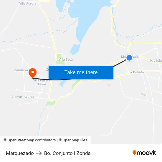 Marquezado to Bo. Conjunto I Zonda map