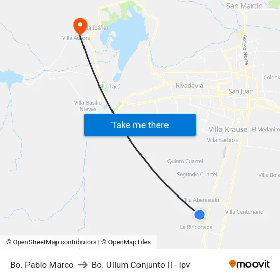 Bo. Pablo Marco to Bo. Ullum Conjunto II - Ipv map