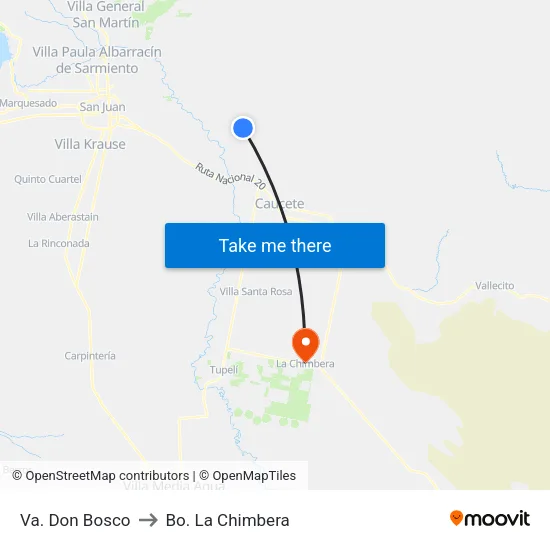 Va. Don Bosco to Bo. La Chimbera map