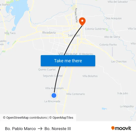 Bo. Pablo Marco to Bo. Noreste III map