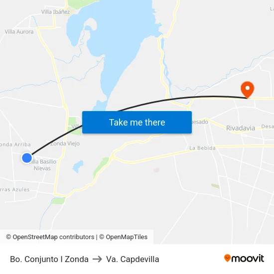 Bo. Conjunto I Zonda to Va. Capdevilla map