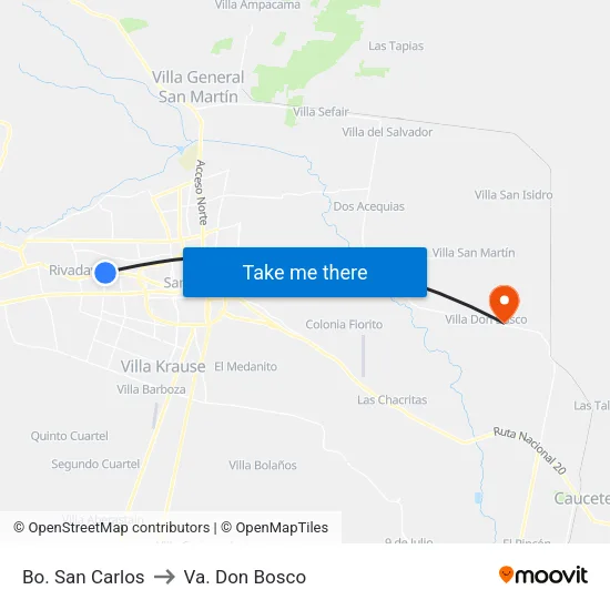 Bo. San Carlos to Va. Don Bosco map