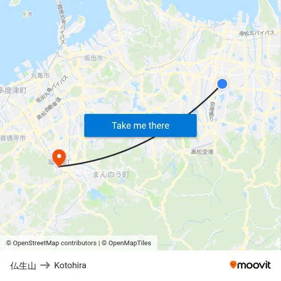 仏生山 to Kotohira map
