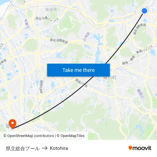 県立総合プール to Kotohira map