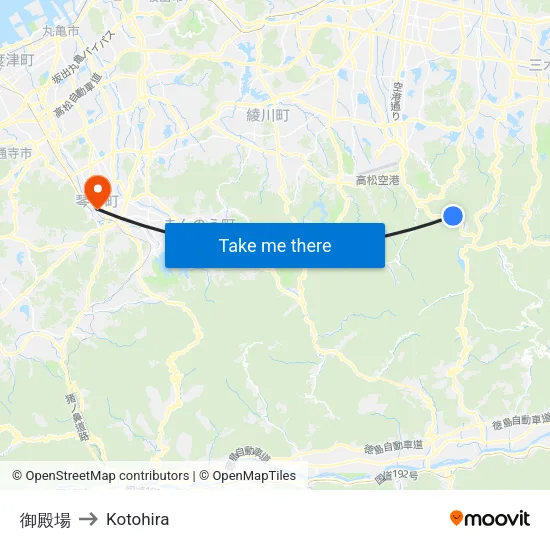御殿場 to Kotohira map