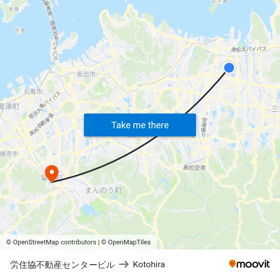 労住協不動産センタービル to Kotohira map