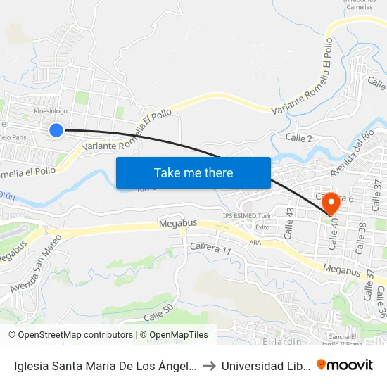 Iglesia Santa María De Los Ángeles to Universidad Libre map