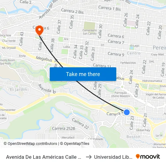 Avenida De Las Américas Calle 24 to Universidad Libre map