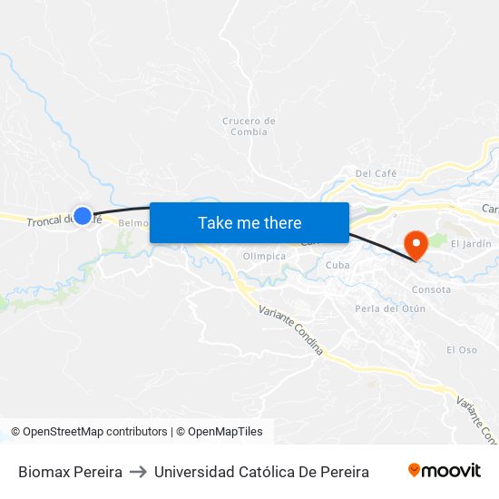 Biomax Pereira to Universidad Católica De Pereira map