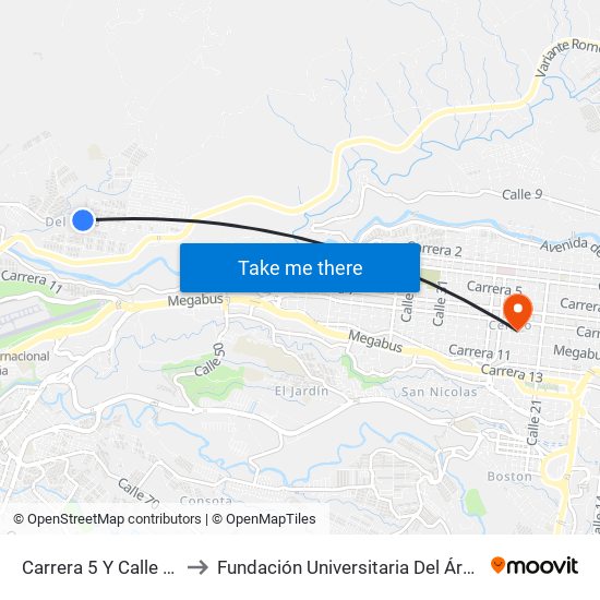 Carrera 5 Y Calle 63 Bis to Fundación Universitaria Del Área Andina map