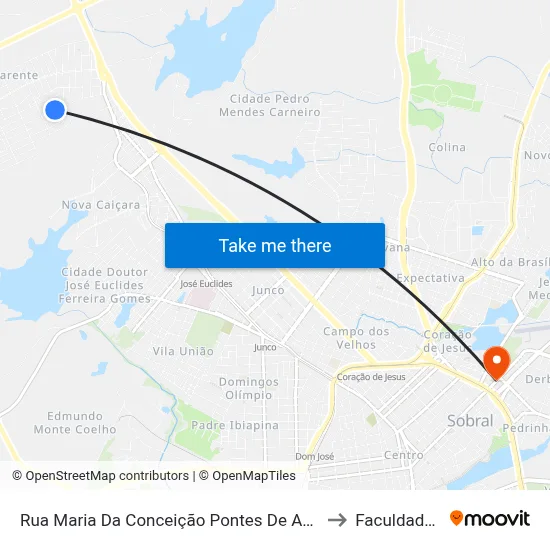 Rua Maria Da Conceição Pontes De Azevedo, 1178 - Renato Parente to Faculdade Ieducare map