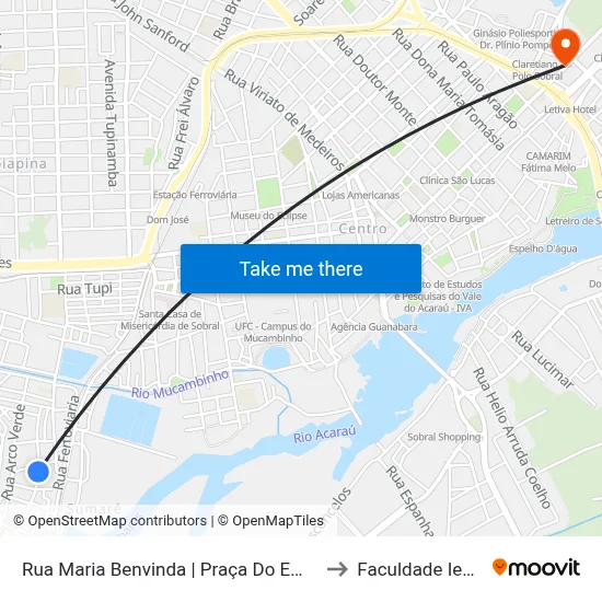 Rua Maria Benvinda | Praça Do Empreendedor to Faculdade Ieducare map