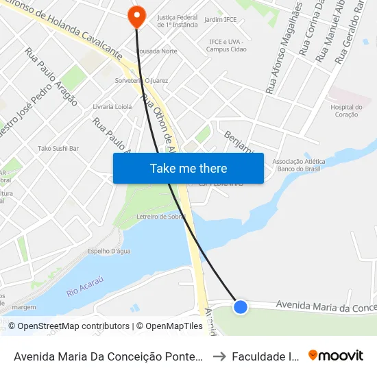 Avenida Maria Da Conceição Pontes De Azevedo, S/N to Faculdade Ieducare map