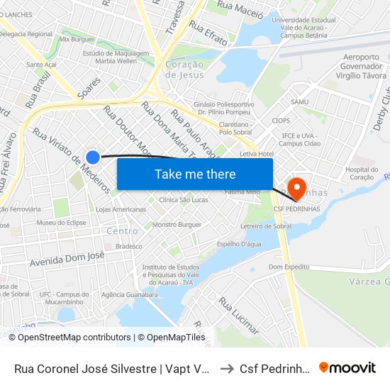 Rua Coronel José Silvestre | Vapt Vupt to Csf Pedrinhas map
