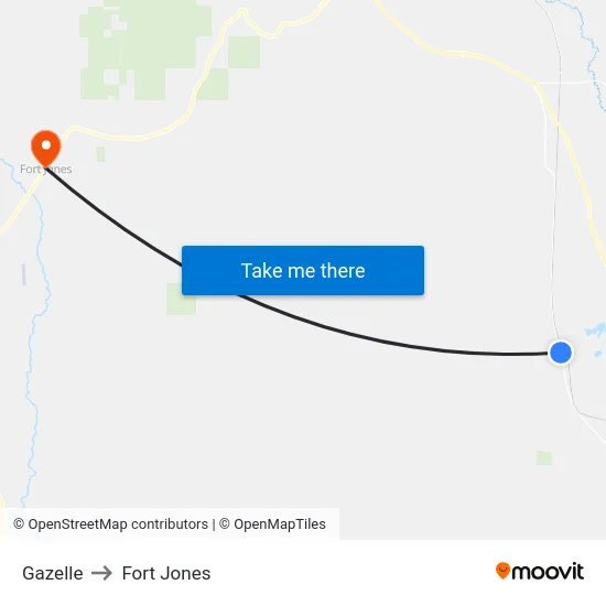 Gazelle to Fort Jones map