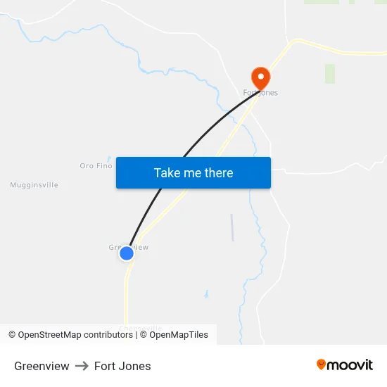 Greenview to Fort Jones map