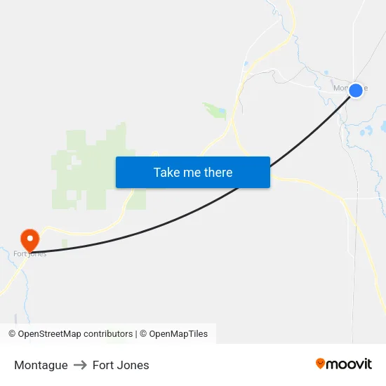 Montague to Fort Jones map