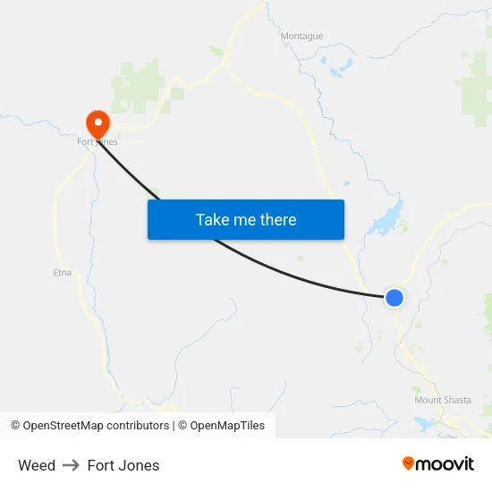 Weed to Fort Jones map