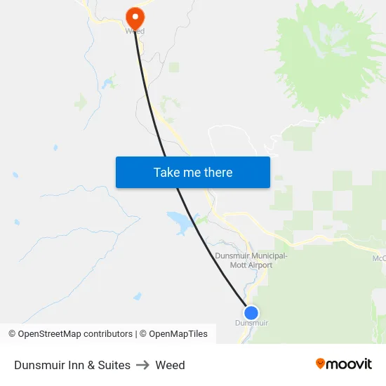 Dunsmuir Inn & Suites to Weed map