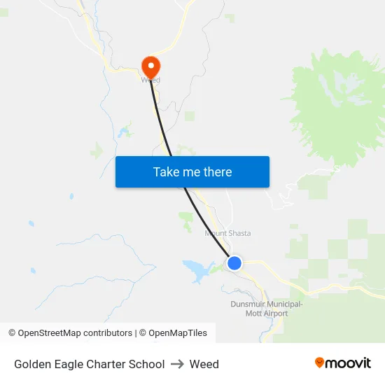 Golden Eagle Charter School to Weed map