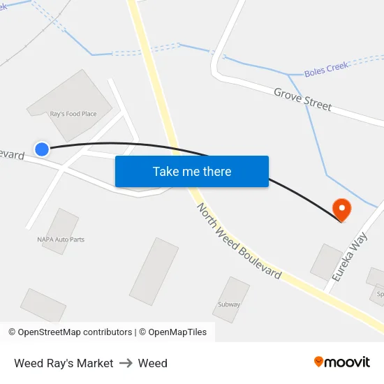 Weed Ray's Market to Weed map