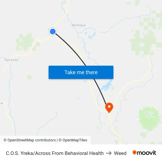 C.O.S. Yreka/Across From Behavioral Health to Weed map