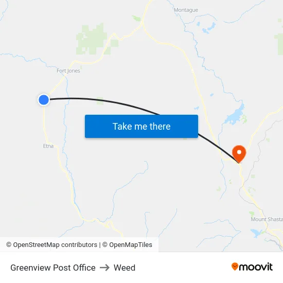 Greenview Post Office to Weed map