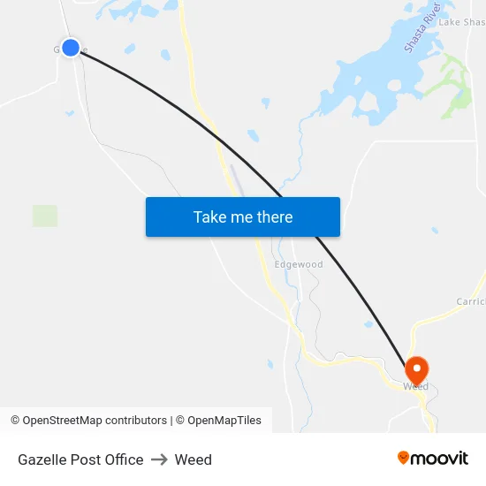 Gazelle Post Office to Weed map