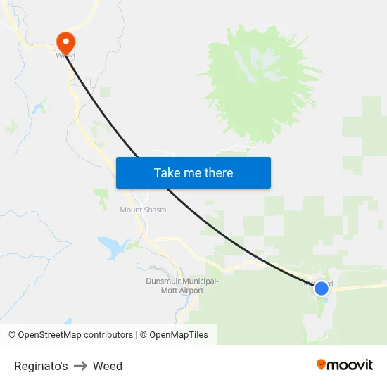 Reginato's to Weed map