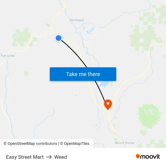 Easy Street Mart to Weed map