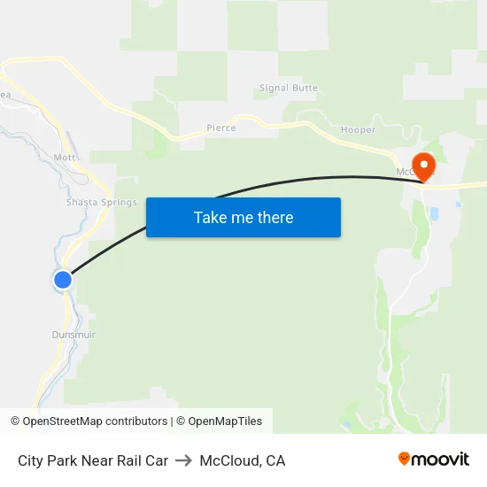 City Park Near Rail Car to McCloud, CA map