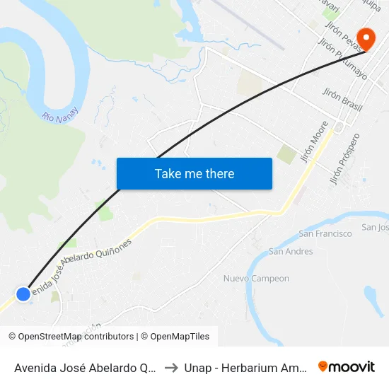 Avenida José Abelardo Quiñones, 4 to Unap - Herbarium Amazonense map
