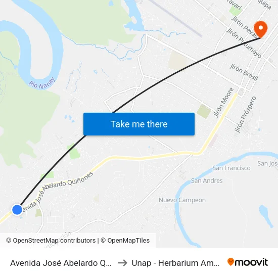 Avenida José Abelardo Quiñones, 4 to Unap - Herbarium Amazonense map