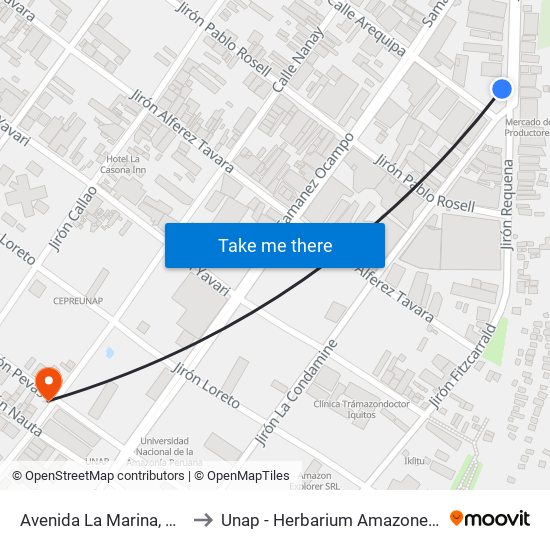 Avenida La Marina, 309 to Unap - Herbarium Amazonense map