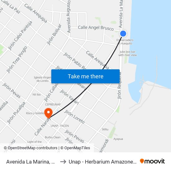 Avenida La Marina, 178 to Unap - Herbarium Amazonense map