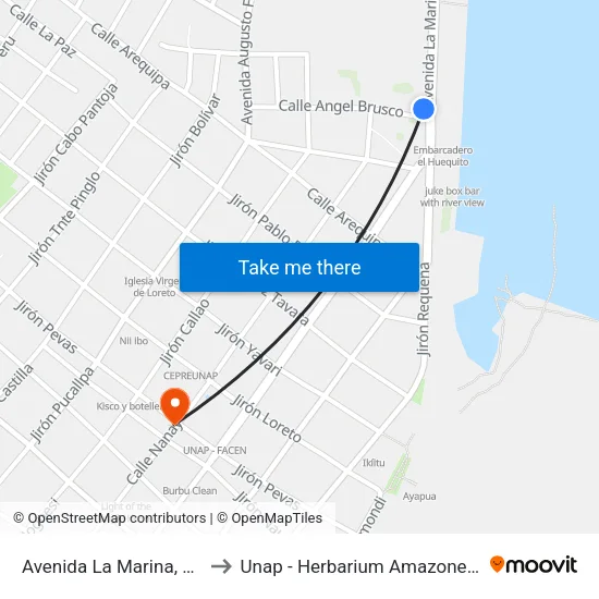 Avenida La Marina, 213 to Unap - Herbarium Amazonense map