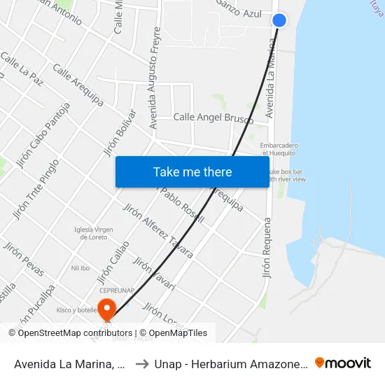 Avenida La Marina, 486 to Unap - Herbarium Amazonense map