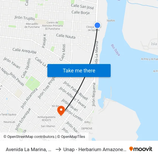 Avenida La Marina, 900 to Unap - Herbarium Amazonense map
