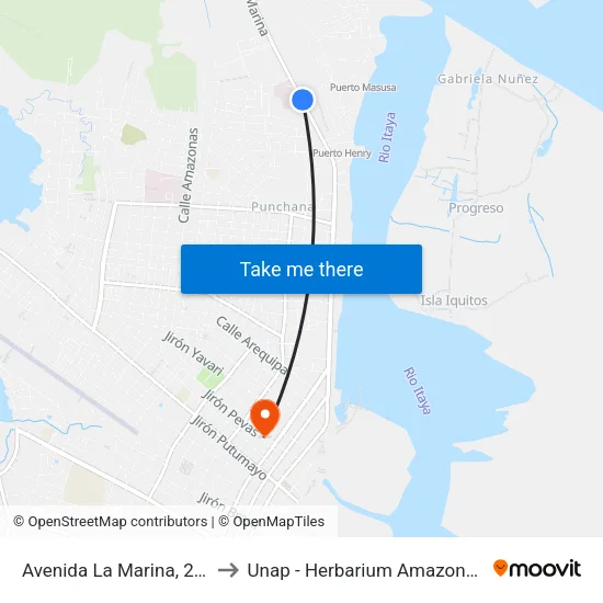 Avenida La Marina, 2014 to Unap - Herbarium Amazonense map