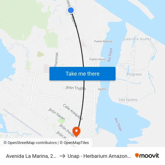 Avenida La Marina, 2273 to Unap - Herbarium Amazonense map