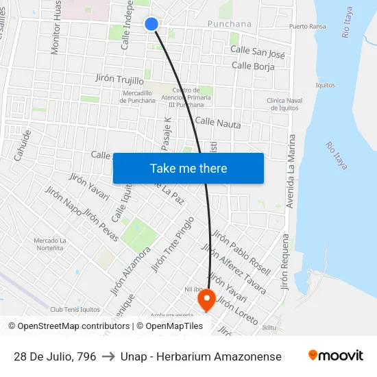 28 De Julio, 796 to Unap - Herbarium Amazonense map