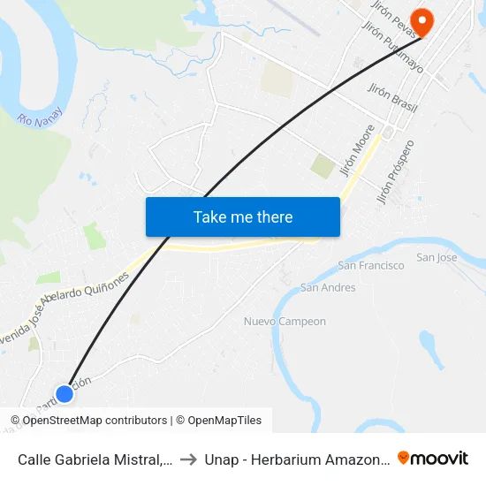 Calle Gabriela Mistral, 146 to Unap - Herbarium Amazonense map