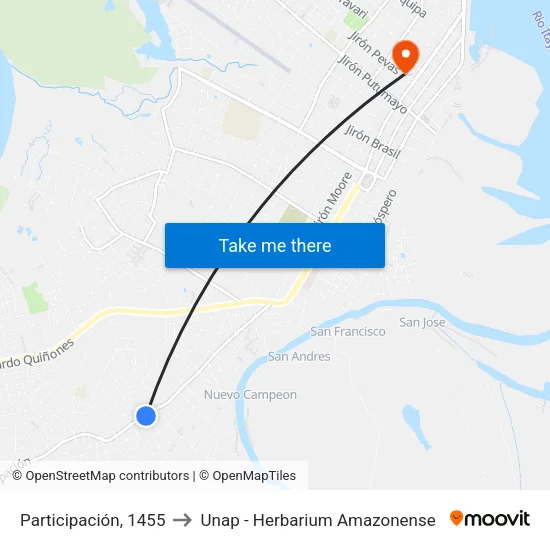 Participación, 1455 to Unap - Herbarium Amazonense map