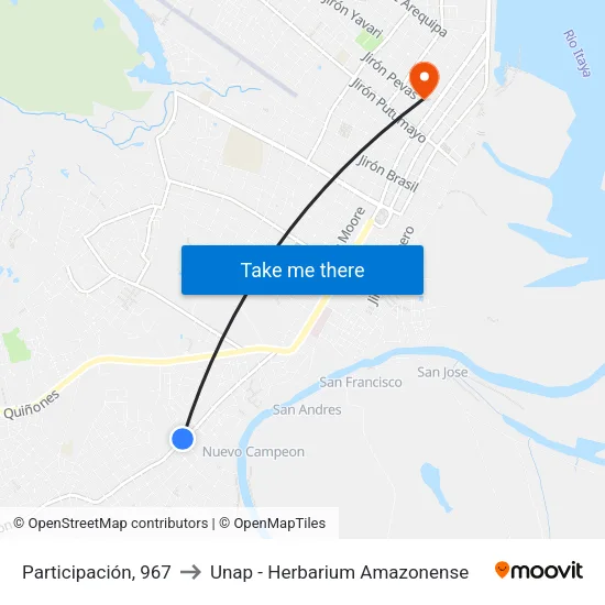 Participación, 967 to Unap - Herbarium Amazonense map