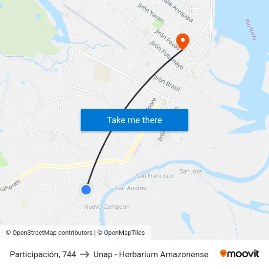 Participación, 744 to Unap - Herbarium Amazonense map