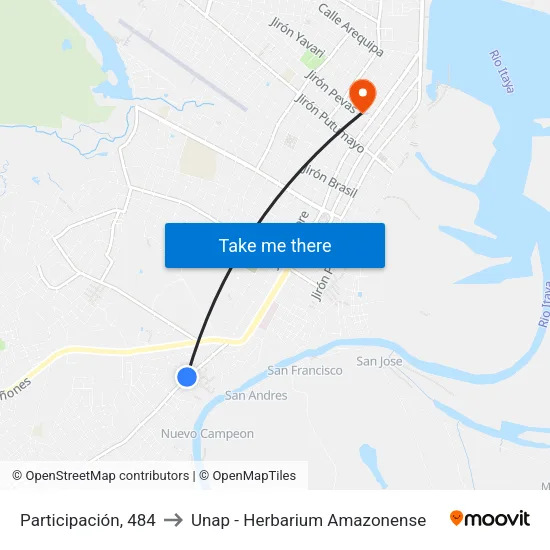 Participación, 484 to Unap - Herbarium Amazonense map