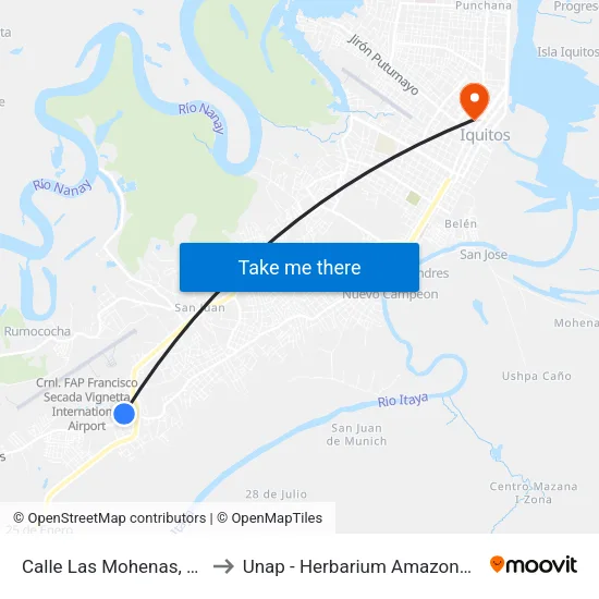 Calle Las Mohenas, 149 to Unap - Herbarium Amazonense map