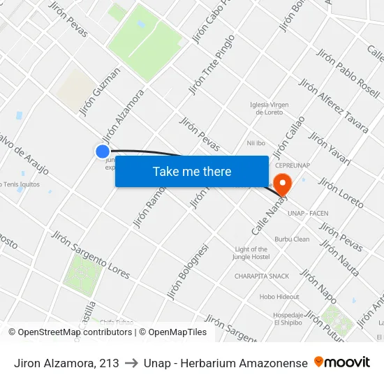 Jiron Alzamora, 213 to Unap - Herbarium Amazonense map