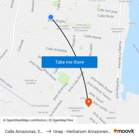 Calle Amazonas, 357 to Unap - Herbarium Amazonense map