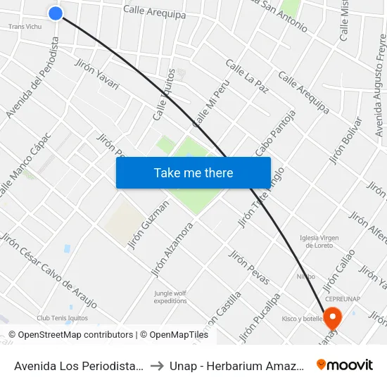 Avenida Los Periodistas, 373 to Unap - Herbarium Amazonense map